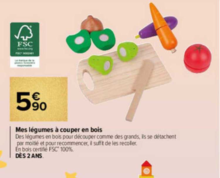 mes légumes à couper en bois