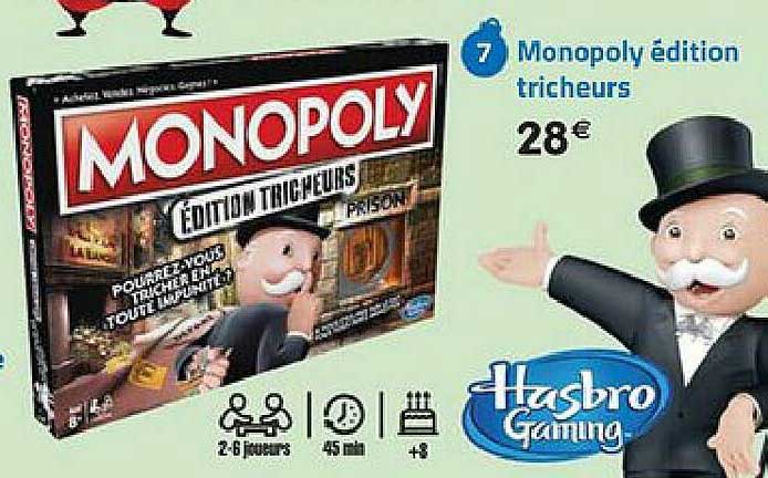 monopoly édition tricheurs hasbro gaming