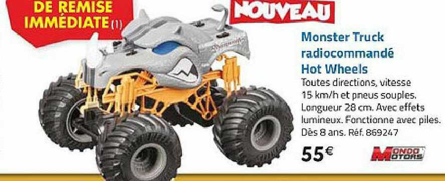 monster truck radiocommandé hot wheels mondo motors