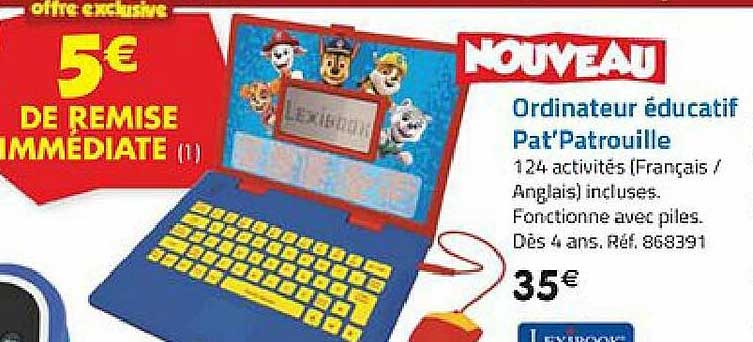 Ordinateur éducatif Pat'patrouille