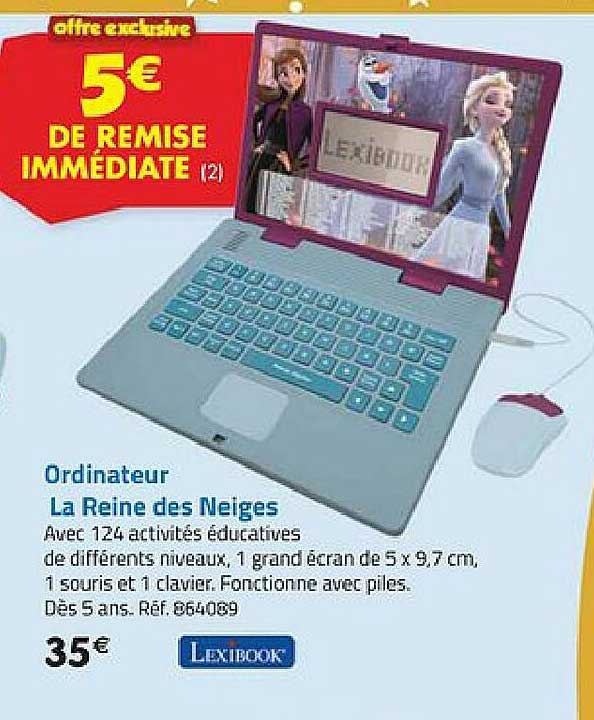 ordinateur la reine des neiges lexibook