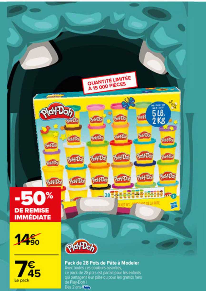 pack de 28 pots de pâte à modeler play-doh
