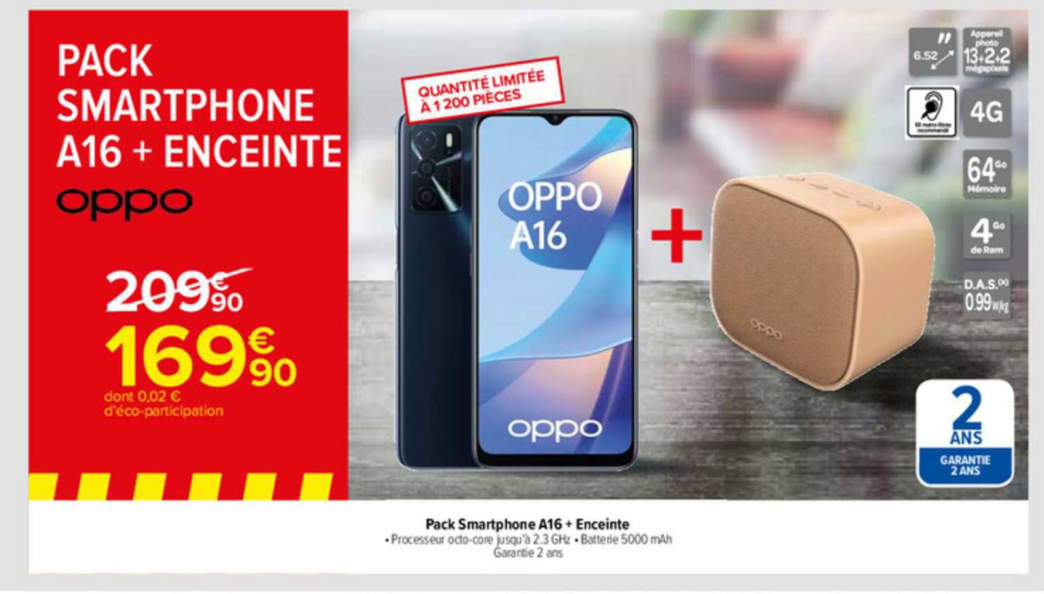 pack smartphone a16 + enceinte