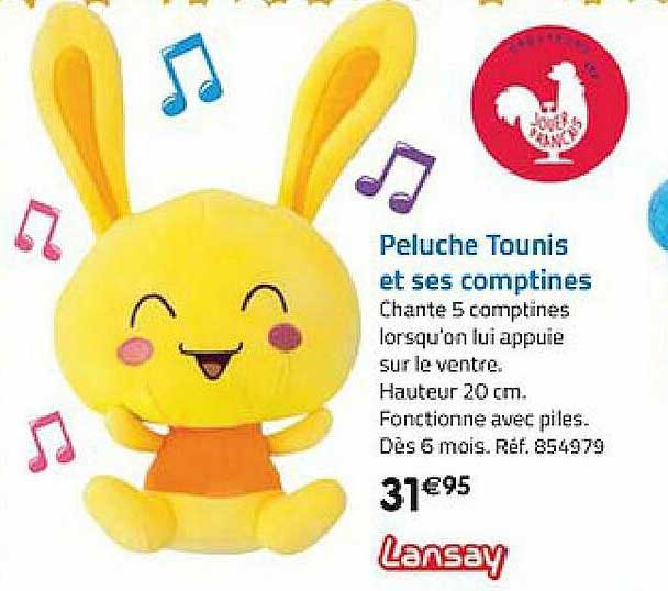 peluche tounis et ses comptines lansay