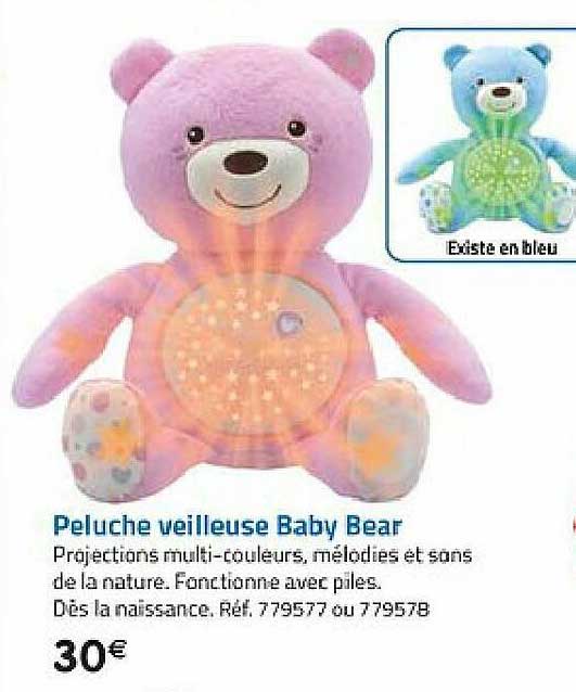 peluche veilleuse baby bear