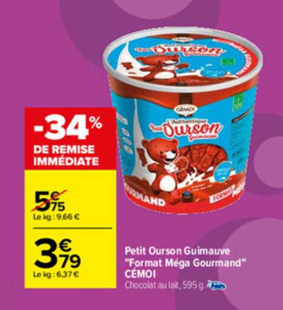 petit ourson guimauve "format méga gourmand"