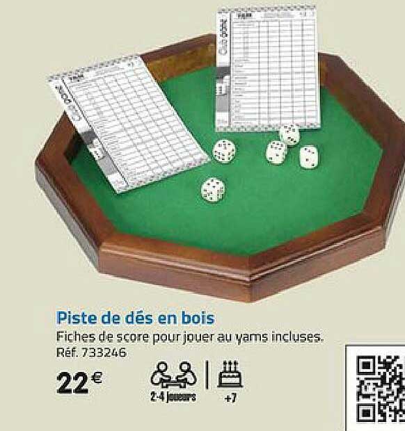 piste de dés en bois