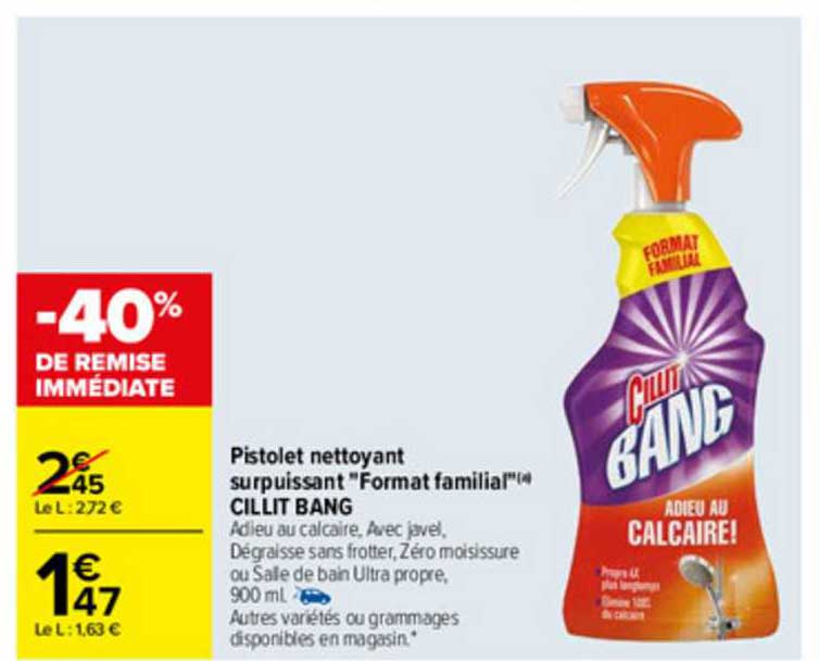 pistolet nettoyant surpuissant "format familial" cillit bang