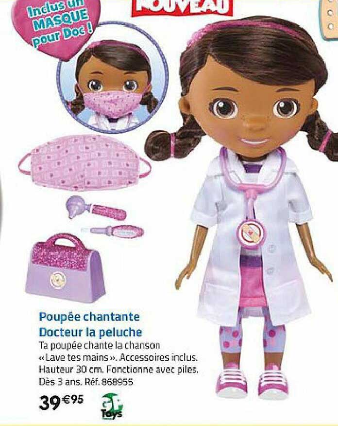 poupée chantante docteur la peluche