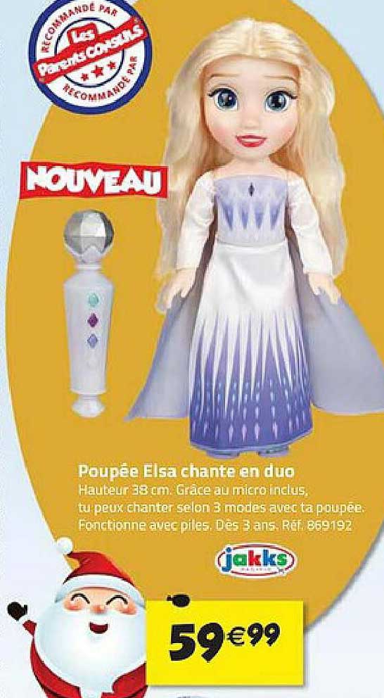 poupée elsa chante en duo jakks