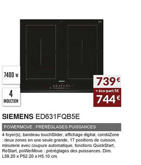 Powermove : Préréglages Puissances Siemens Ed631fqb5e