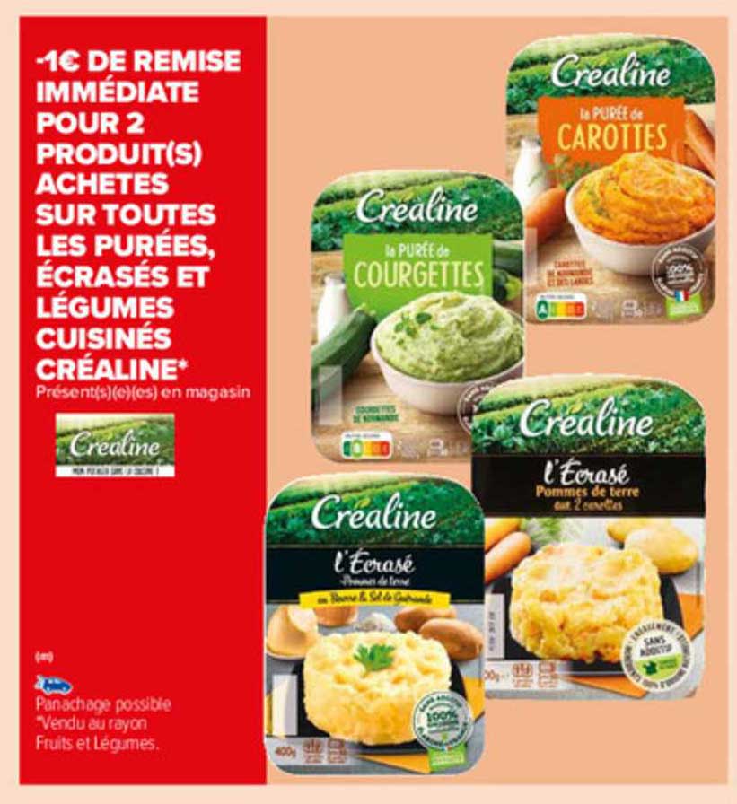 purées, écrasés et légumes cuisinés créaline
