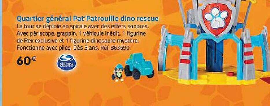 quartier général pat'patrouille dino rescue spin master