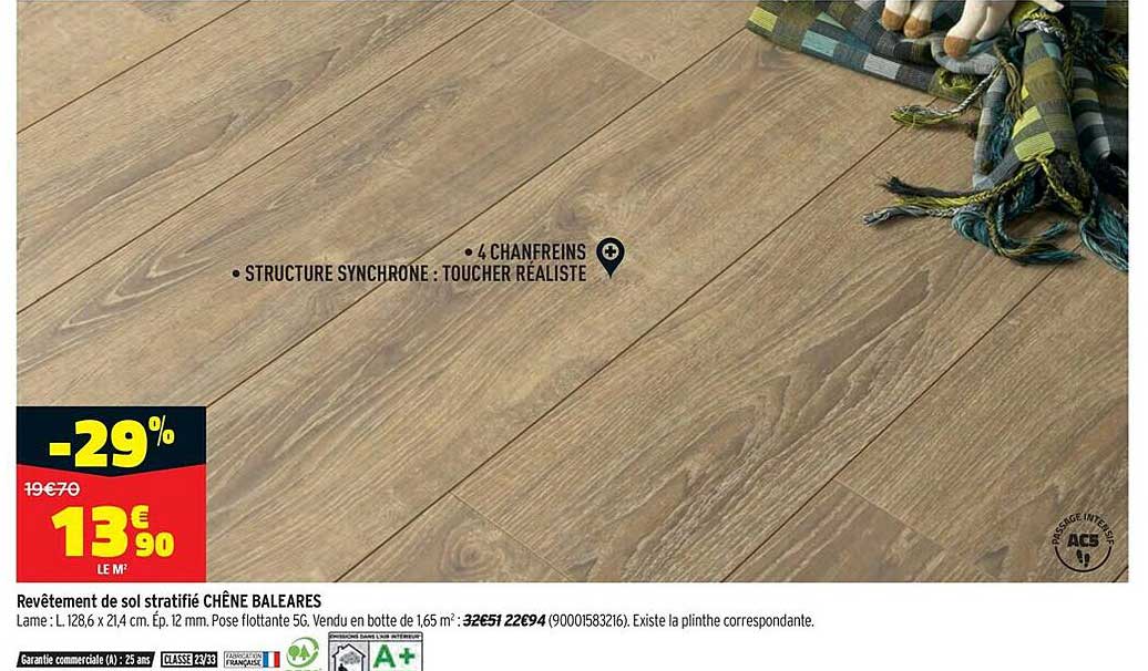 revêtement de sol stratifié chêne baleares