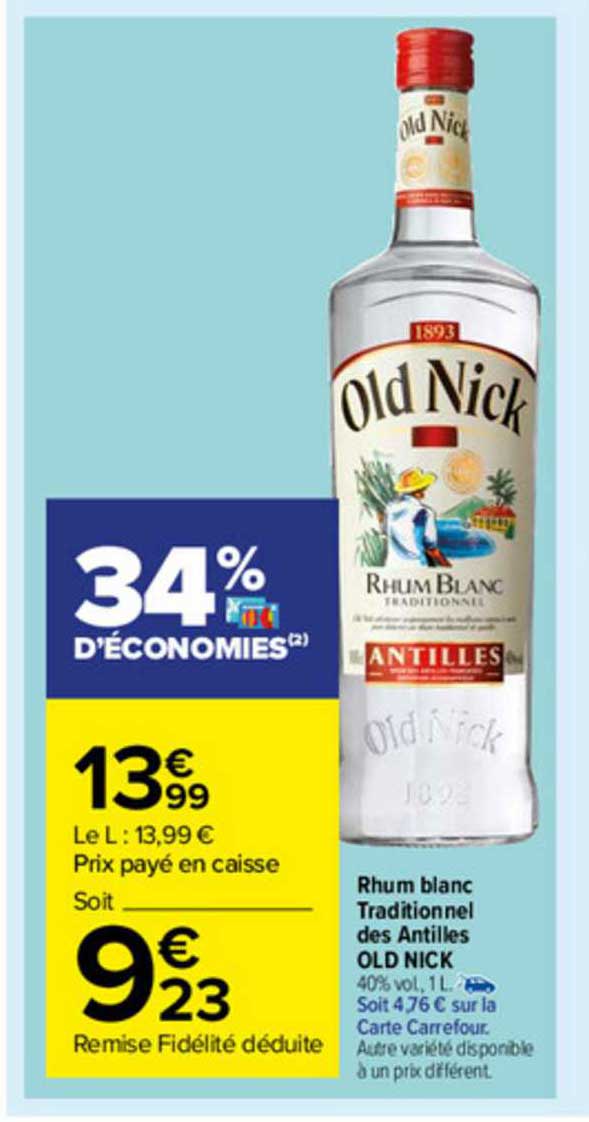 Rhum Blanc Traditionnel Des Antilles Old Nick
