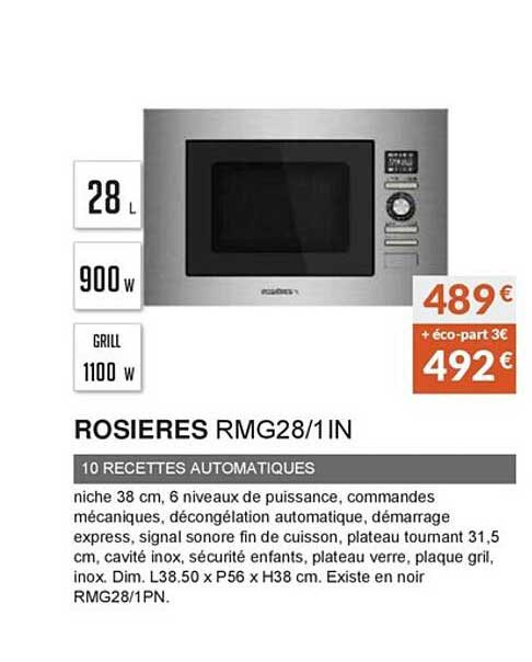 rosieres rmg28 1 in 10 recettes automatiques