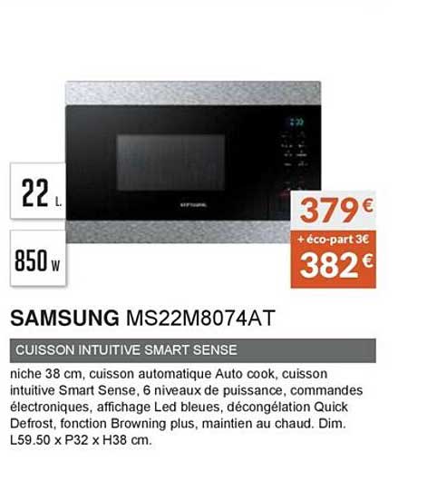 samsung ms22m8074at cuisson intuitive smart sense