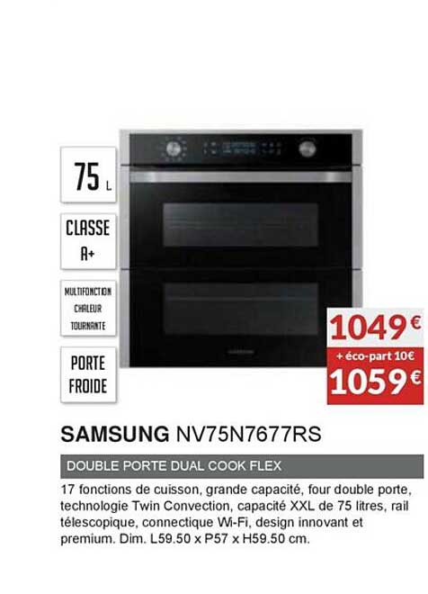 Samsung Nv75n7677rs Double Porte Dual Cook Flex
