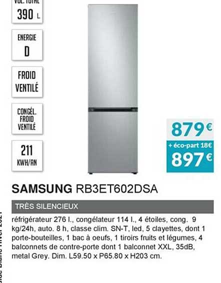 samsung rbet602dsa très silencieux