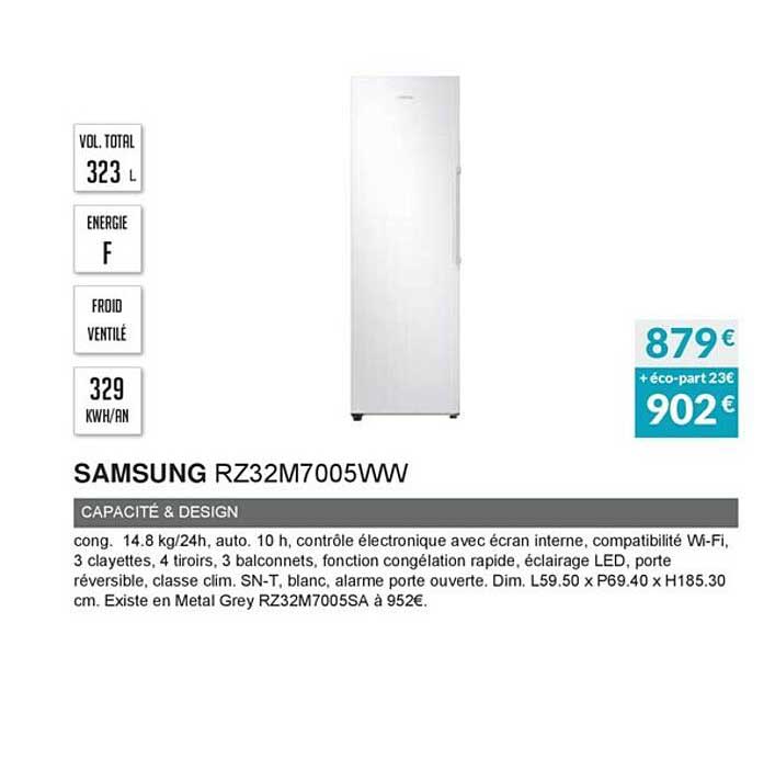 samsung rz32m7005ww capacité & design