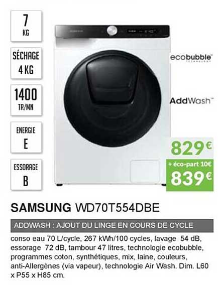samsung wd70t554dbe