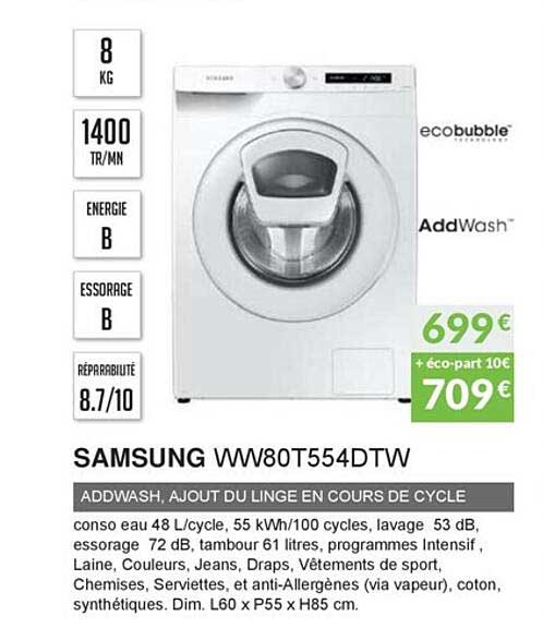 samsung ww80t554dtw addwash ajout de linge en cours de cycle