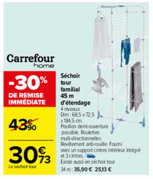 séchoir tour familial 45 m d'étendage