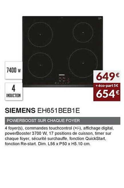 siemens eh651beb1e powerboost sur chaque foyer