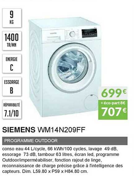 siemens wm14n209ff programme outdoor