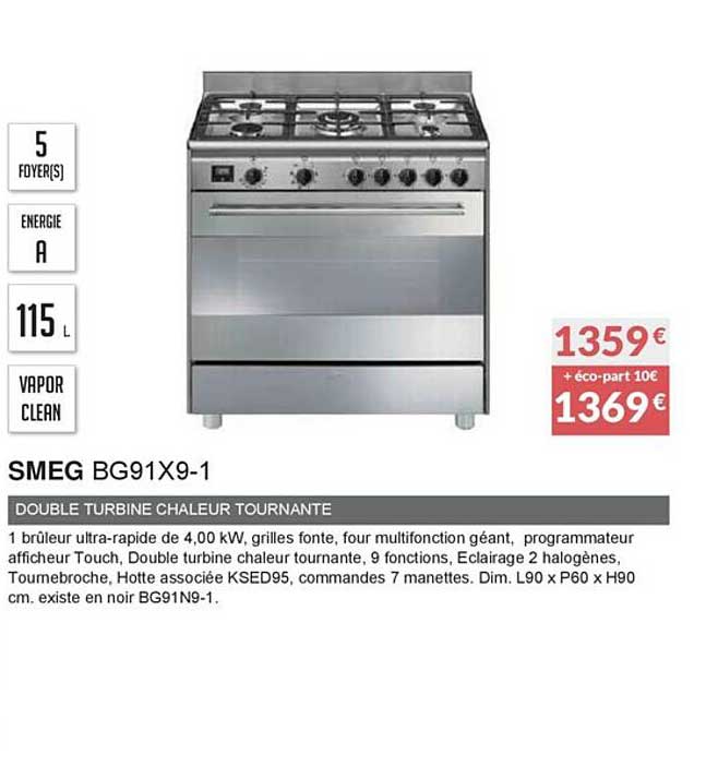 smeg bg91x9-1 double turbine chaleur tournante