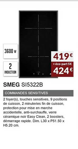 smeg si5322b commandes sensitives