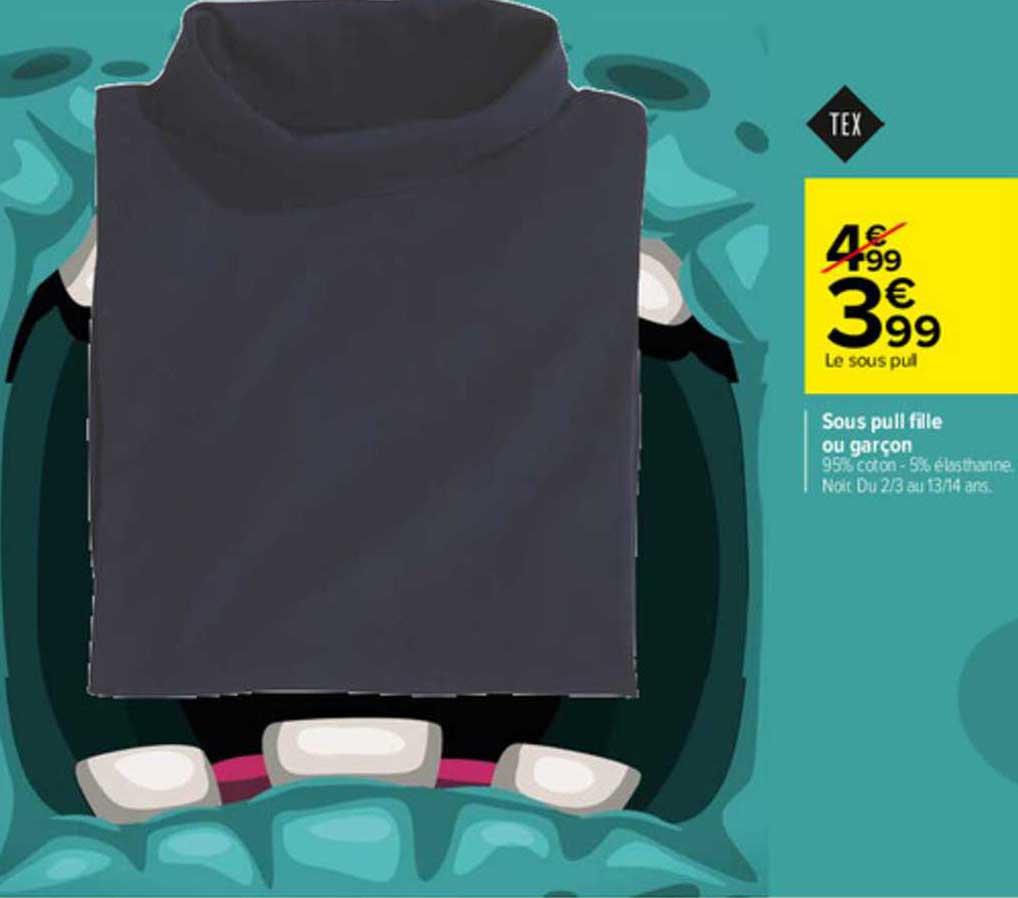 sous pull fille ou garçon tex