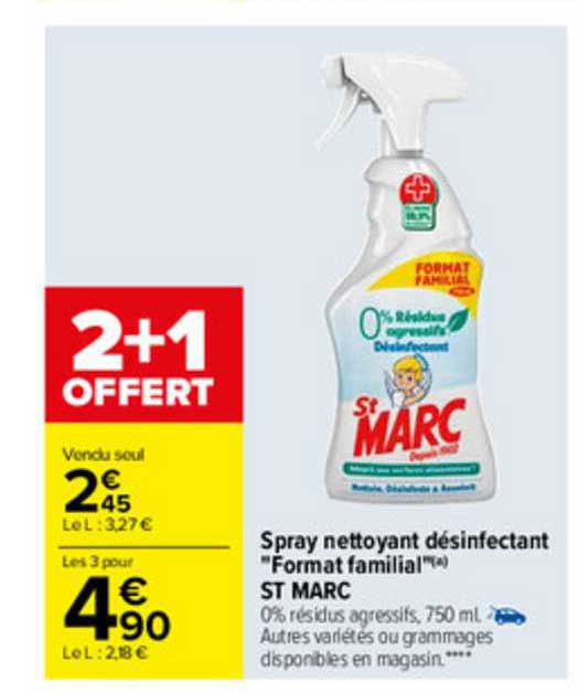 spray nettoyant désinfectant "format familial" st marc