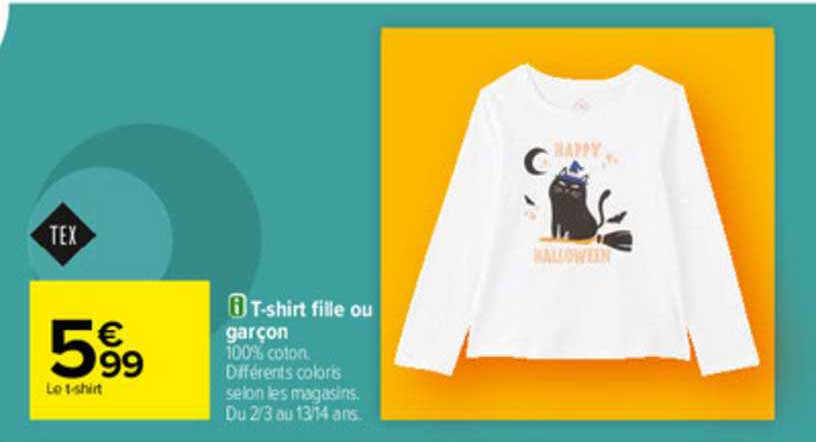 t-shirt fille ou garçon tex