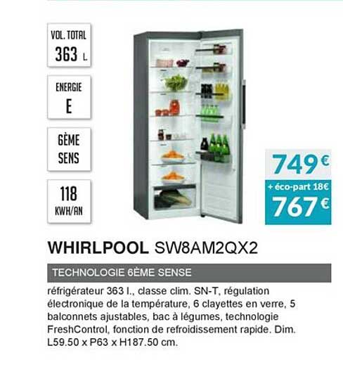 technologie 6ème sense whirlpool sw8am2qx2