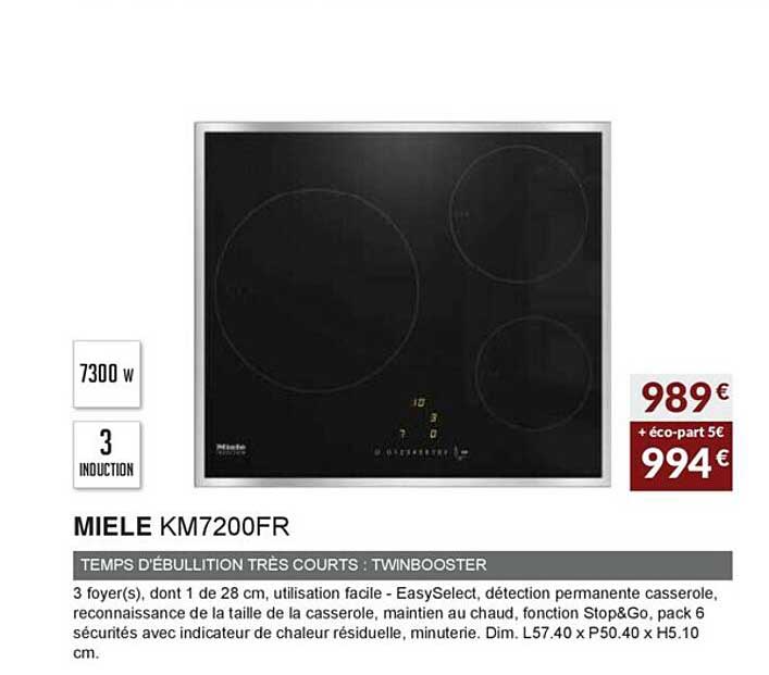 temps d'ébullition très courts : twinbooster miele km7200fr