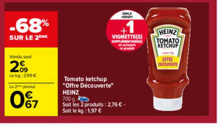 tomato ketchup "offre découverte" heinz