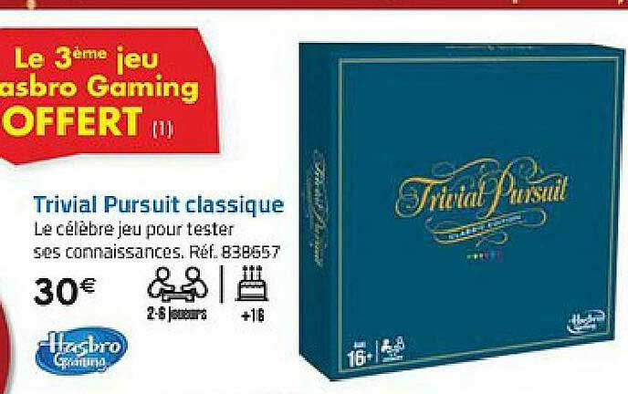 trivial pursuit classique hasbro gaming