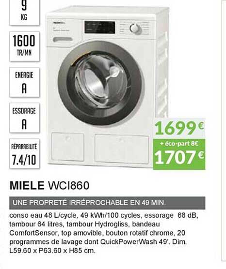 une propreté irréprochable en 49 min. miele wci860
