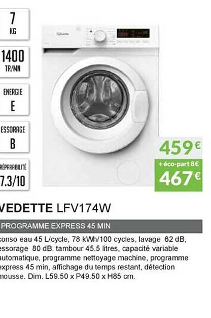vedette lfv174w programme express 45 min