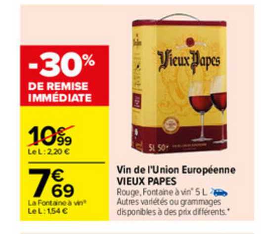 Vin De L'union Européenne Vieux Papes