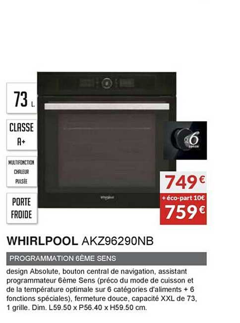 whirlpool akz96290nb programmation 6ème sens