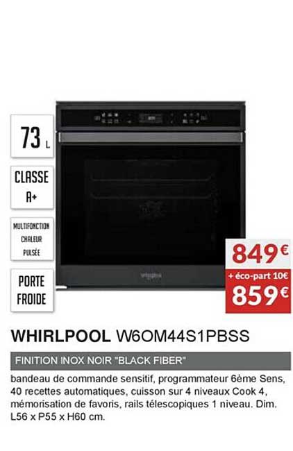 whirlpool w6om44s1pbss finition inox noir "black fiber"