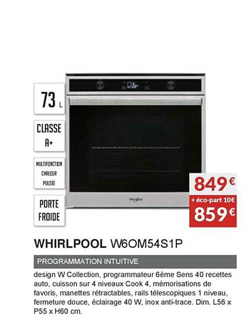 whirlpool w6om54s1p programmation intuitive