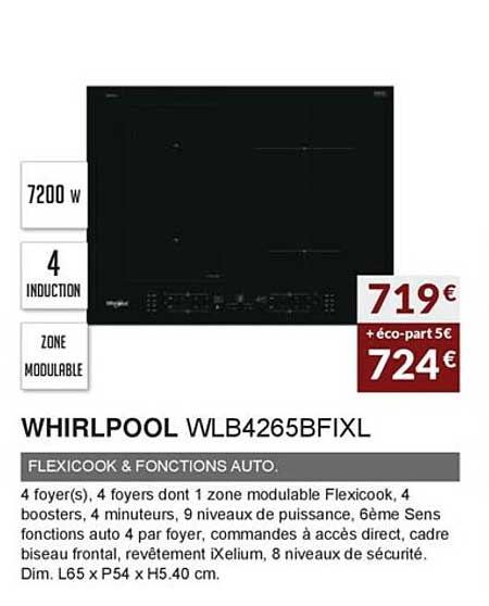 whirlpool wlb4265bfixl flexicook & fonctions auto
