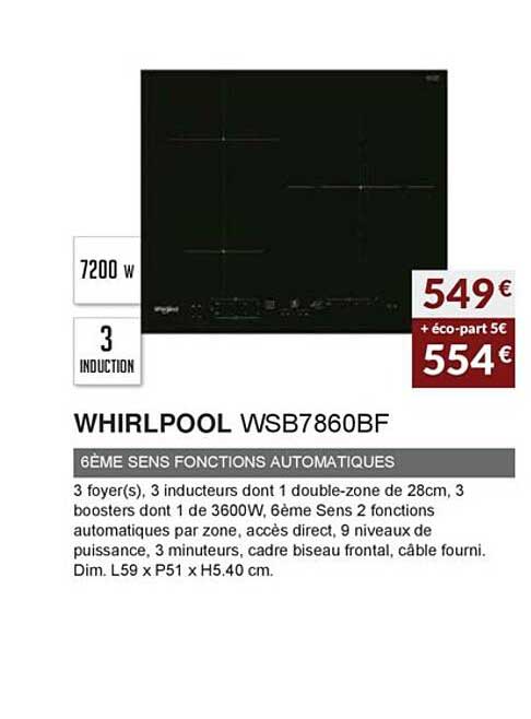 whirlpool wsb7860bf 6ème sens fonctions automatiques