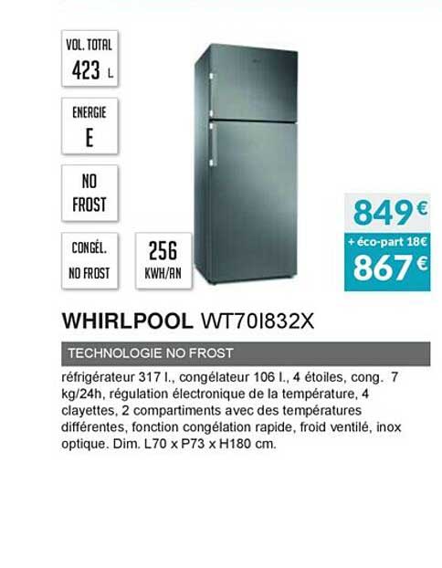 whirlpool wt70i832x technologie no frost