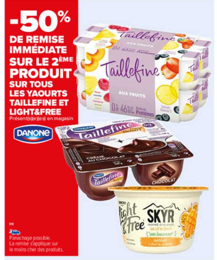 yaourts taillefine et light & free danone