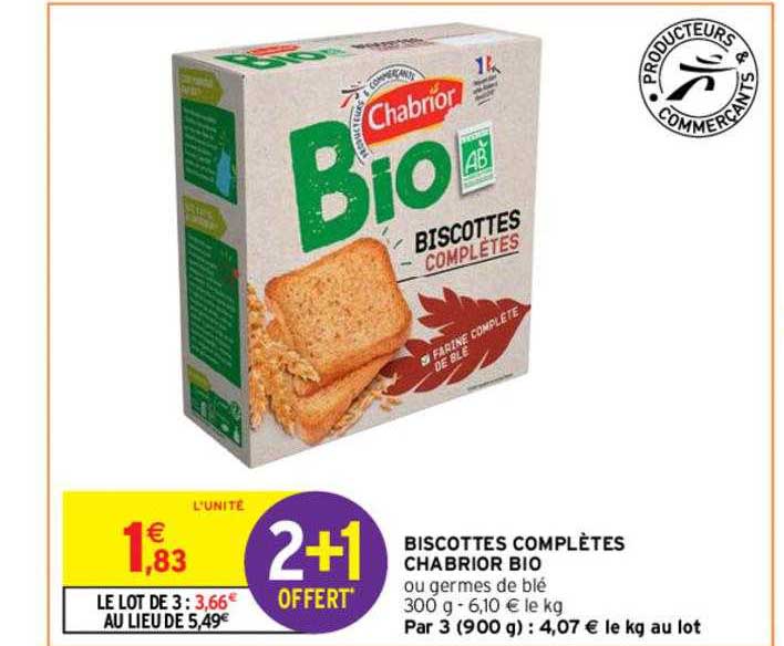 biscottes complètes chabrior bio