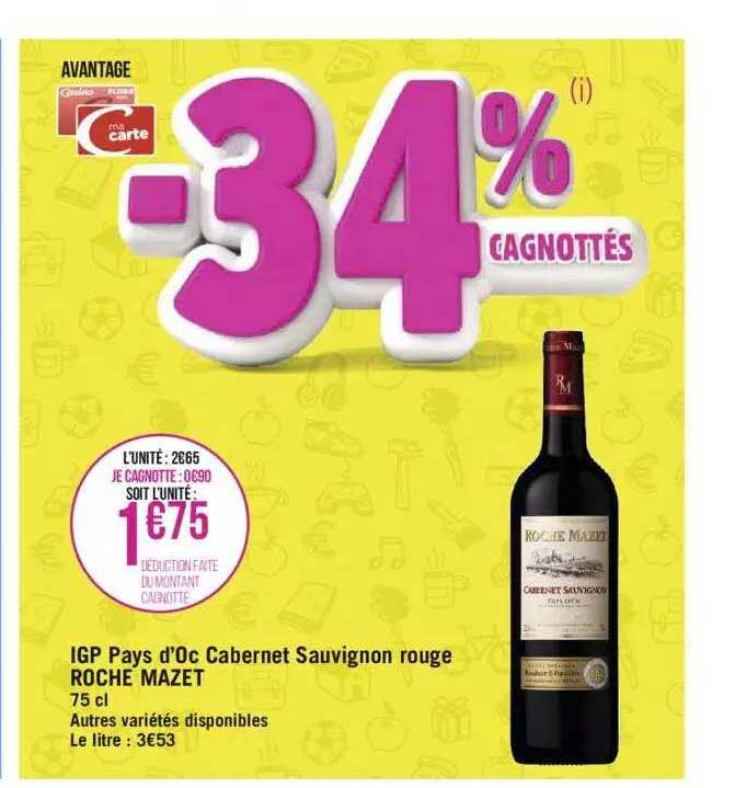 igp pays d'oc cabernet sauvignon rouge roche mazet